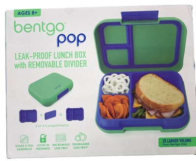 New Bentgo Pop Leak-Proof Lunch Box  Navy Blue/Chartreuse New In Box