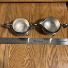 Vintage Silver Plated Creamer, And Sugar Bowl Set With Handles — photo 7