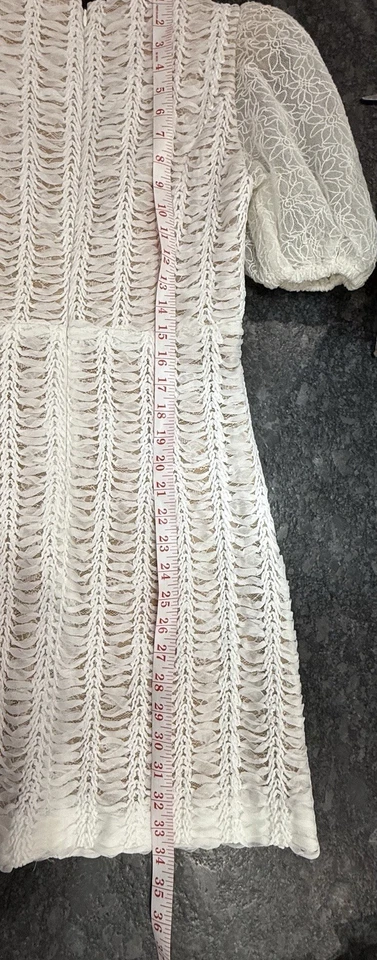 Elliatt слоновой кости кружева праздник вечеринки платье Puff рукав мини | размер S (XS) - читайте ниже - Изображение 3 из 4