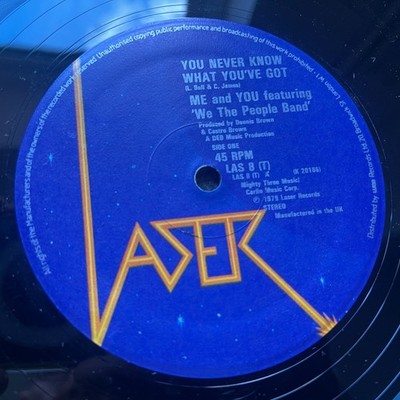 Me And You You Never Know What You've Got 1978 Uk Laser Vinyl 12'' LAS8  Reggae