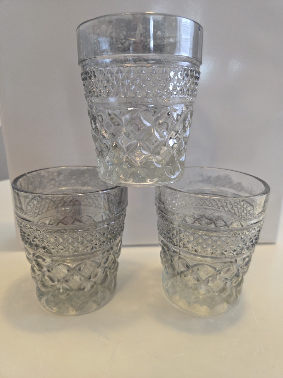 Set Of 3 - Vintage ANCHOR HOCKING Wexford Old Fashioned Tumbler 3.75”x 3”