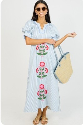 Womens NWT! Entro Embroidered Maxi Dress. Sz. Small. Must See! Runs  Loose,... | eBay