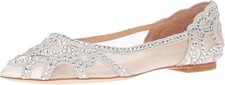 Badgley Mischka Women's Gigi Pointed Toe Flat Evening Shoe Ballet Flat In Size 7
