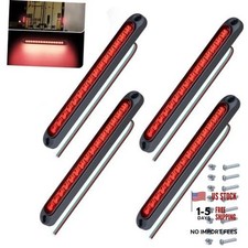 4 PCS Led Trailer Tail Light Bar, 10 Inch 15 Red Led Brake Lights Red - 4 PCS