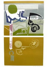 Ennio Tamburi - litografia originale d'epoca, stampa d'arte astratta, grafica.