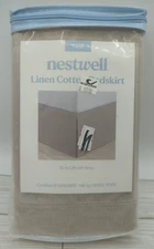 Bed Bath& Beyond Nest Well Linen Cotton Bed Skirt Twin Natural 15-in Drop