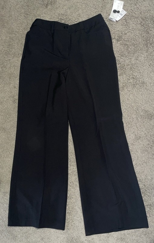 Women’s Size 10 Essentials Trouser Black Dress Pants Flare From Cato NWT