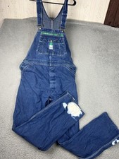 Liberty Bib Overalls Mens 36x31 Denim Made in USA Workwear Carpenter Green Zip
