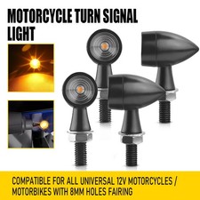 4pc LED Motorcycle Bullet Turn Mini Signal Light Blinker For Bobber Cafe Racer B