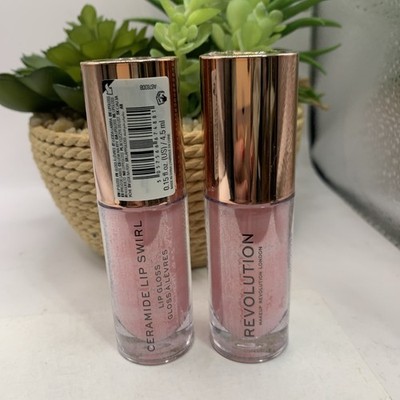 Lot of (2) Revolution Shimmer Bomb Lip Gloss with Vitamin E Clear - Sealed