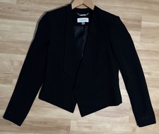 Calvin Klein Women s Black Open Front Blazer Jacket Size 0 Lined