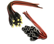 10 Pairs DC Power Pigtail Cable, 12V 5A 2.1mm x 5.5 mm Male Female...