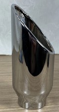 Universal Rolled Edge Angled Chrome Exhaust Tip 2 Screw Hole Free Ship