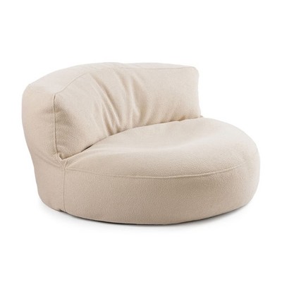 LUMALAND Sitzsack mit Teddy Plüsch Stoff Bezug Indoor Beanbag EPS Perlen gefüllt