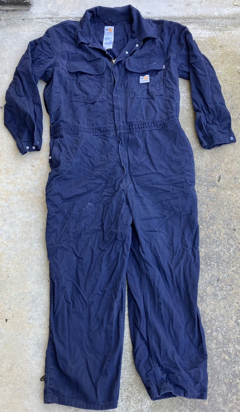 Carhartt FR Coveralls Navy Flame Resistant Cotton Mens Size 48 S