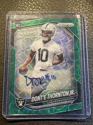 2025 Prizm Dont e Thornton Jr Green Scope Autograph /75!!