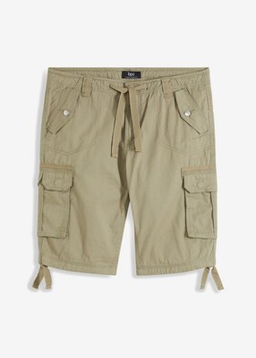 Neu Bermuda aus reiner Baumwolle Regular Fit Gr. 48 New Khaki Herren Cargoshorts