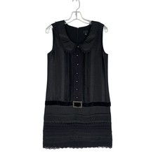 Anna Sui "Gossip Girl" For Target Serena Dress Drop Waist Size 11 Black Sleevele