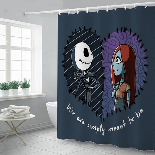Vibrant And Colorful The Nightmare Before Christmas Shower Curtain With Hooks - Picture 12 of 18