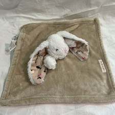 Blankets  Beyond Beige Tan Floral Bunny Baby Security Blanket Lovey NEW