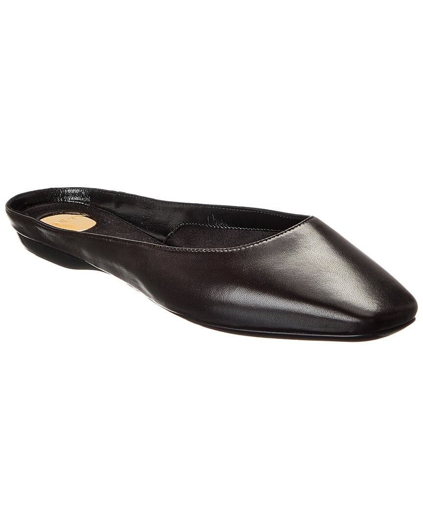Saint Laurent Lido Leather Flat Women's Brown 38