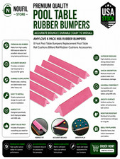 6 Pack K66 Rubber Bumpers 8 Foot Pool Table Bumpers Replacement Pool Table Rail