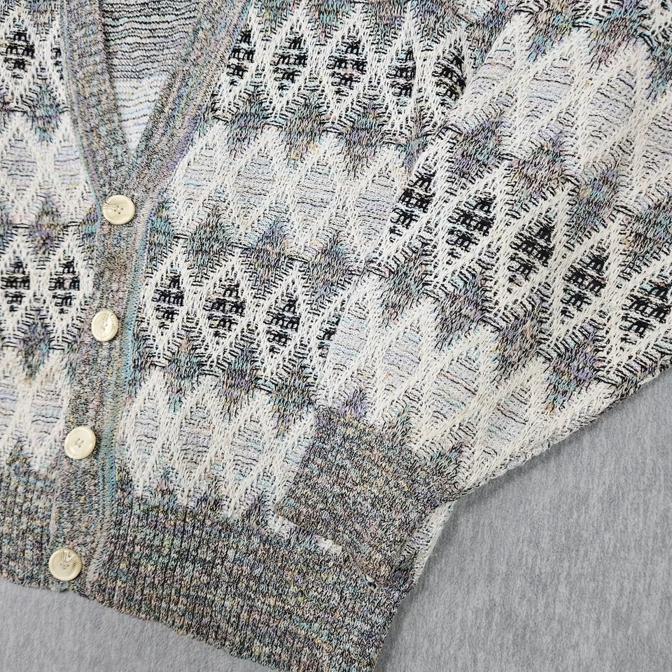 Vintage Bachrach Sweater Mens XL Geometric Cardigan Knit Button Up Grandpa - Image 4 of 4