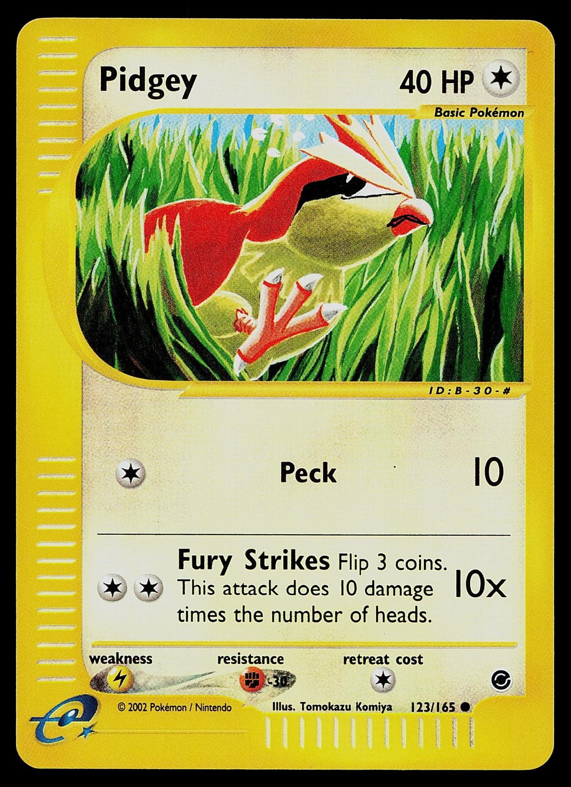 Pokemon Card - Pidgey Expedition Base Set 123/165 Reverse Holo Common