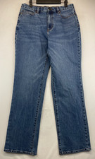 Lands End Jeans - Womens Size 10 - Blue - Straight - Distressed - Stretch 3609 