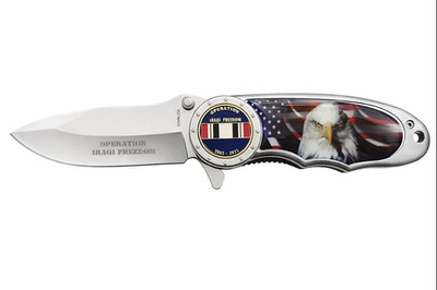 Operation Iraqi Freedom Folding Knife   OIF 2003 2011 Commemorative Pocket Knife