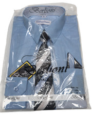 Berlion Boys Light Aqua 700 Dress Shirt Tie  Hanky Set