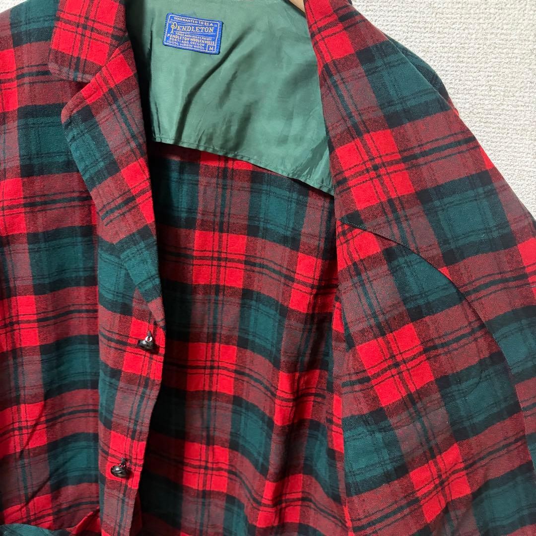 Pendleton 1950s Wool Tailored Jacket Red Black Ch… - image 8