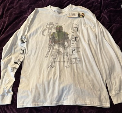 Star Wars The Book of Boba Fett Boba Fett Men's Long Sleeve T-Shirt White L