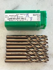 8 new PTD Precision Twist Drill M41CO #12 HSCo Bronze Oxide Screw Machine Length