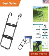Trampoline Ladder with Horizontal and Wide Steps, Universal Hook, UV Treated ...