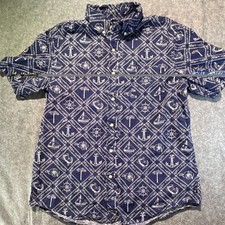 Chaps Mens L/G Blue/White Nautical Cotton Sho...