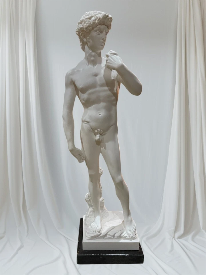 G Ruggeri Michelangelo Cast Marble Statue Of David ITALY 16” - Image 2 of 4