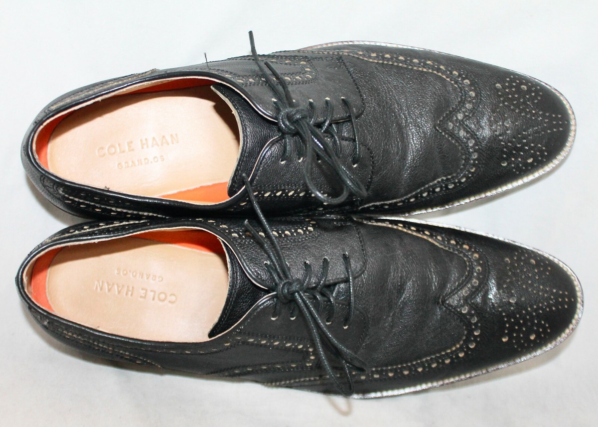 COLE HAAN Grand OS Lenox Hill Black Leather Wingtip Oxford 