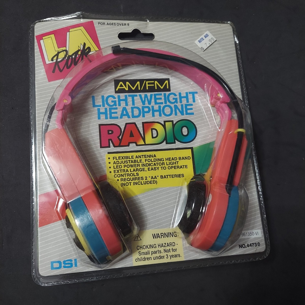 Vintage 90'S LA Rock AM/FM Lightweight Headphone Radio Headset