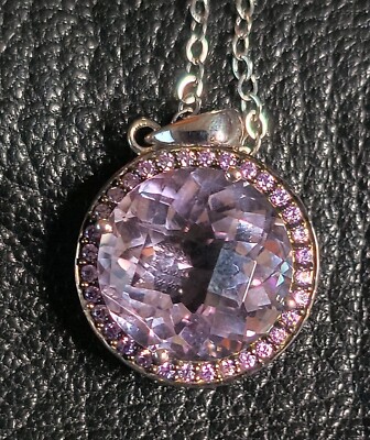Neu Rose de France Amethyst Halslos 18'' .925 Sterlingsilber