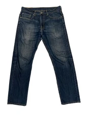 Levis Strauss 505 Jeans Blue Distressed Mens Size 34x31 Good Condition 