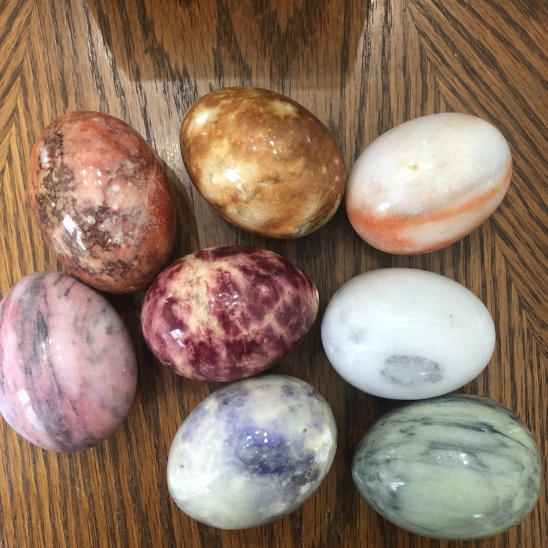 Alabaster Marble Easter Eggs Eight Vintage