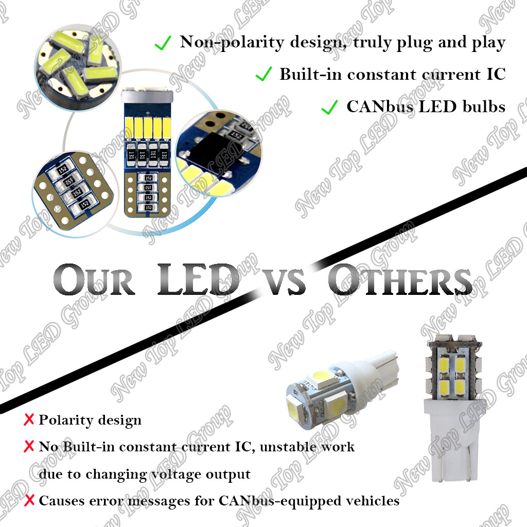 White Interior LED Light Kit For 2014-2020 Infiniti Q50 Q60 - 10 Bulb Package, 6000K, 12V 9 thumbnail image