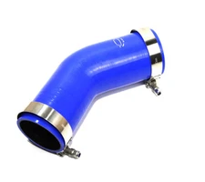 4-Ply 2.25"-2.75" ID 45 Degree Reducer Elbow Silicone Hose + T Bolt Clamp BLUE
