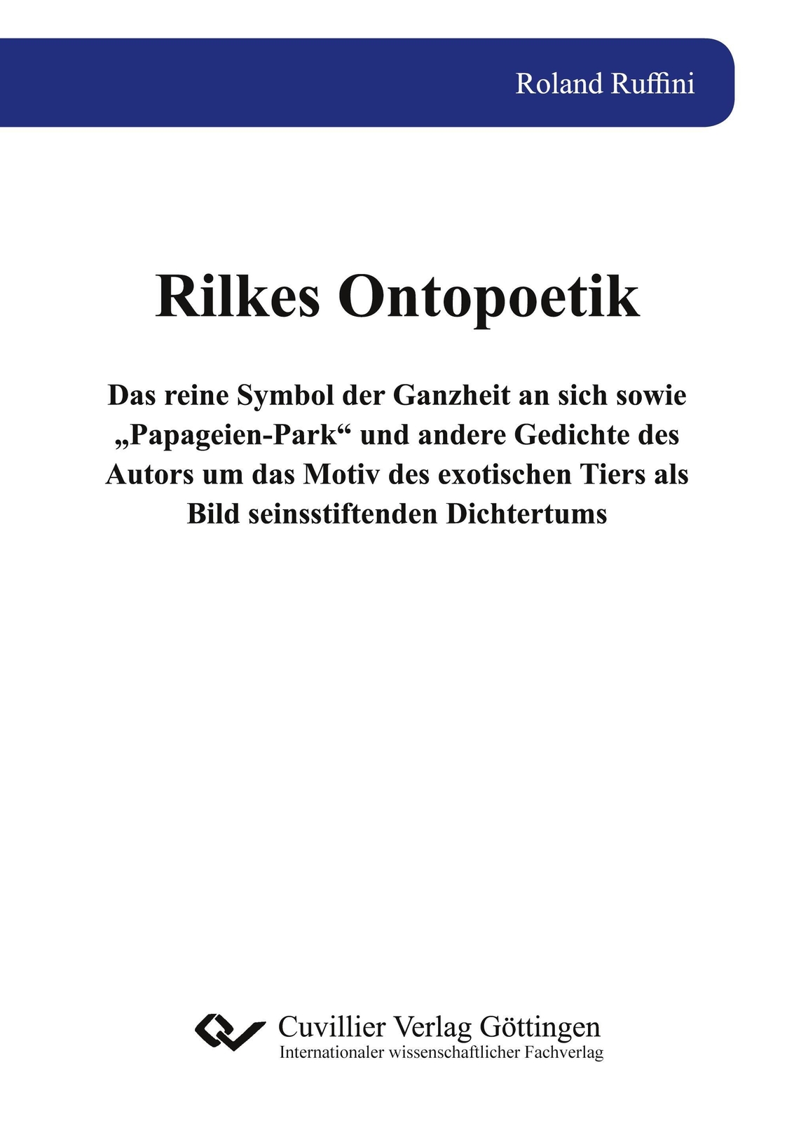 Thumbnail - Rilkes Ontopoetik | Roland Ruffini | Deutsch | Taschenbuch | Paperback