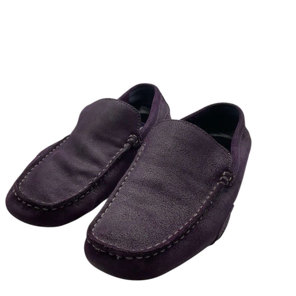 Mocasines Kenneth Cole Reaction de cuero púrpura sin cordones cómodos talla 7,5 Foto 4 de 4