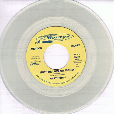 GARY HODGE - NOT FOR LOVE OR MONEY / JOHNNY VICTOR (ROCKABILLY Clear Wax REPRO)