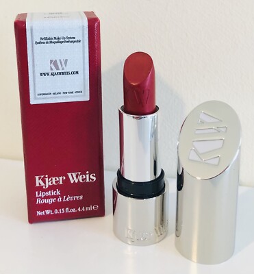 Kjaer Weis Satin Lipstick In Fearless Red Long Lasting Hydrating 4,5ml Neu in OVP