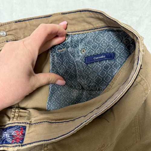 English Laundry Chino Pants Men's 34x32 Carnaby Slim Fit 5 Pocket Khaki - Picture 4 of 8