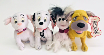 Disney 102 Dalmatiner Applaus Plüsch Kuscheltiere Mützen Etiketten Lot Konvolut x4